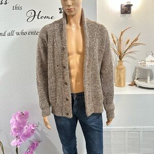 Howlin' by Morrison Wool Button Knit Cardigan Men’s Brown Sweater Size S Small